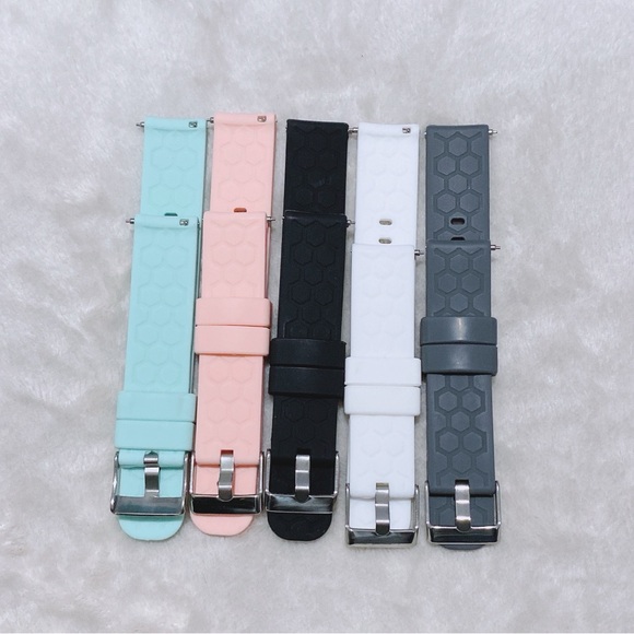 Smart Watch Bands, 19mm Soft Silicone Sports Wristband Sweat-Resistant Pack of 5 - Picture 1 of 3